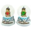 Schneekugel Murmeltier mit Herz und Kleeblatt, 4.5cm, 2 assortiert