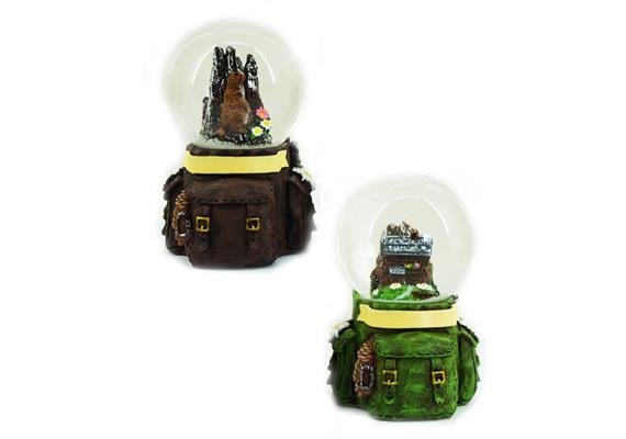 Schneekugel Rucksack, 4.5cm, 2 assortiert