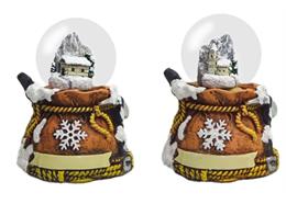 Schneekugel Sack mit Schneeflocke, 4.5cm, 2 assortiert