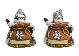 Schneekugel Sack mit Schneeflocke, 4.5cm, 2 assortiert