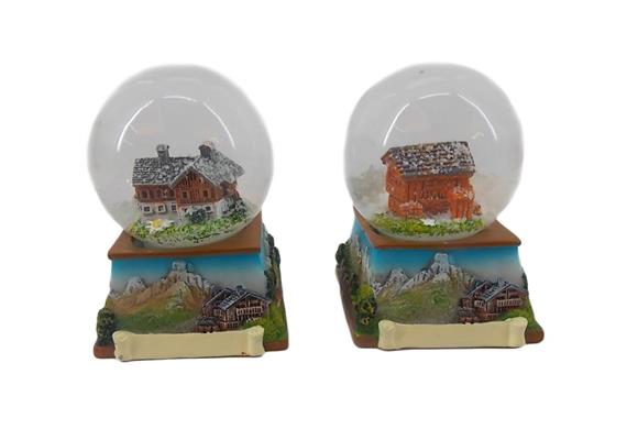 Schneekugel Sommer Chalet, 2 assortiert, 4.5cm