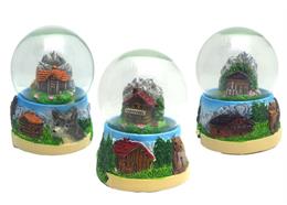 Schneekugel Sommerchalet und Blumenwiese, 3.5cm, 3 assortiert