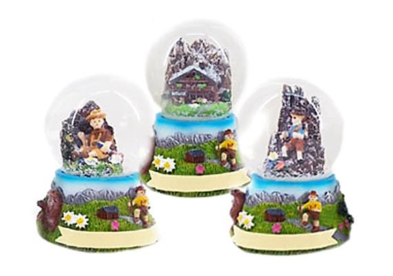 Schneekugel Sommerlandschaft, 4.5cm, 3 assortiert