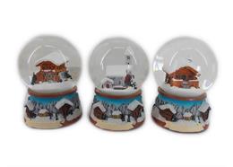Schneekugel Winterlandschaft, 4.5cm, 3 assortiert