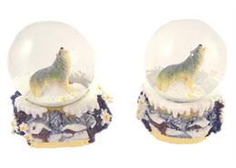 Schneekugel Wolf Winterlandschaft, 4.5cm, 2 assortiert