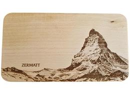 Schneidebrett Buche 22x12 cm - Matterhorn Zermatt Fotogravur