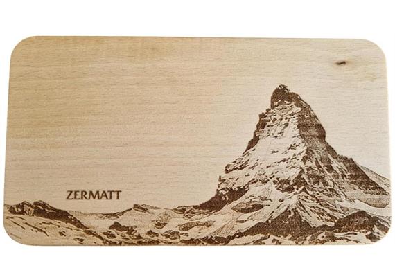 Schneidebrett Buche 22x12 cm - Matterhorn Zermatt Fotogravur