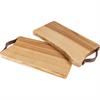 Schneidebrett Esche geölt mit Baumkante mit Ledergriff, ca. 32 x 14 x 2cm