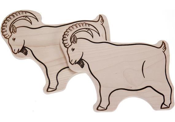 Schneidebrett FSC Ahorn in Steinbock Form 25x18x1.2 cm