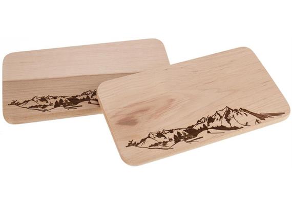 Schneidebrett FSC Erle 22x12 cm - Alpen Panorama