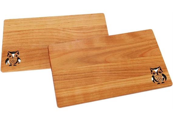 Schneidebrett FSC Kirsche 26x15x1 cm geölt - Eule