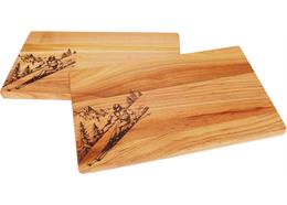 Schneidebrett FSC Kirsche 30x18 cm geölt - Skifahrer