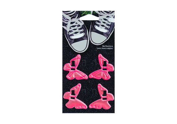 Schuh Reflektor Schmetterling pink, 2 Paare