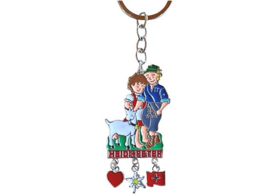 SLA Metall Heidi+Peter mit Geiss und Anhänger, 6 x 3.5cm