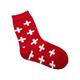 Socken rot mit Schweizer Kreuzen, 3er Set Gr 35-38