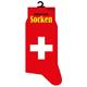 Socken rot mit Schweizerkreuz - Onesize