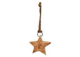 Stern aus Holz, natur , 5 x 2.5cm
