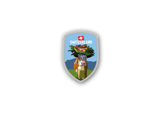 Stockwappen Almabtrieb Kuh - Switzerland