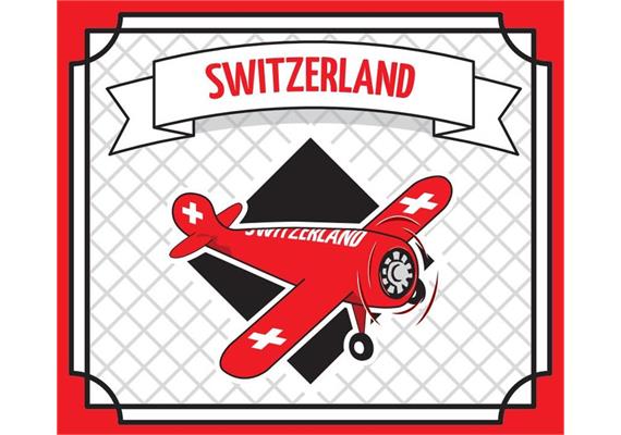 Switzerland Blech Flugzeug Mini 4.5 x 4 x 2 cm