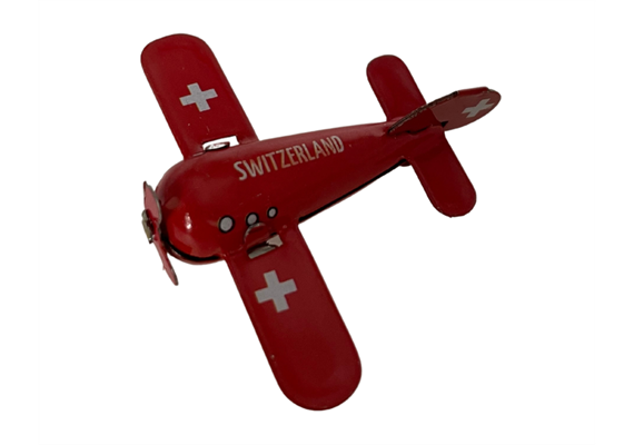 Switzerland Mini Blech Flugzeug, 4.5 x 4 x 2 cm