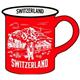 Switzerland Tasse Keramik, rot