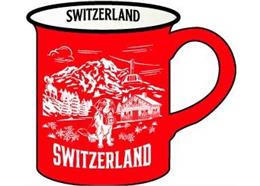 Switzerland Tasse Keramik, rot