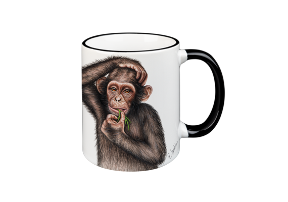 Tasse Affe, schwarz, 330ml