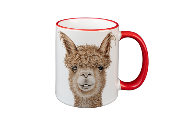 Tasse Alpaka rot, 330ml