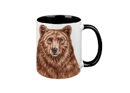 Tasse Bär, schwarz innen, 330ml