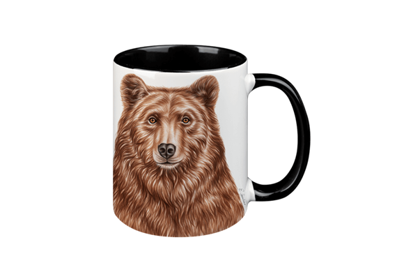 Tasse Bär, schwarz innen, 330ml