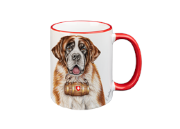 Tasse Bernhardiner, rot, 330ml