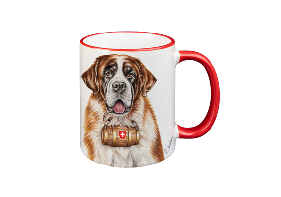 Tasse Bernhardiner, rot, 330ml