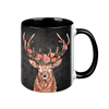 Tasse Black Edition - Blumenhirsch, 330ml