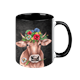 Tasse Black Edition - Blumenkuh, 330ml