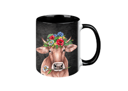 Tasse Black Edition - Blumenkuh, 330ml