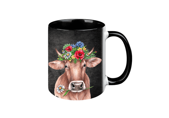 Tasse Black Edition - Blumenkuh, 330ml