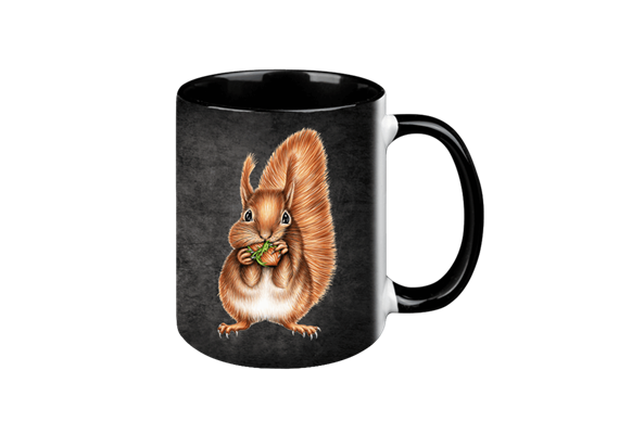 Tasse Black Edition - Eichhörnchen, 330ml