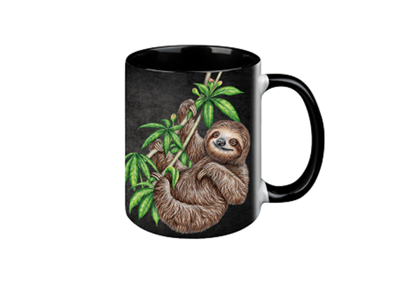 Tasse Black Edition - Faultier, 330ml