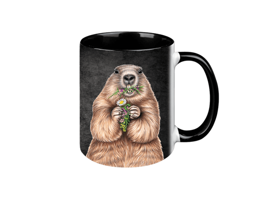 Tasse Black Edition - Murmeltier, 330ml