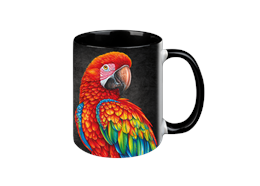 Tasse Black Edition - Papagei, 330ml