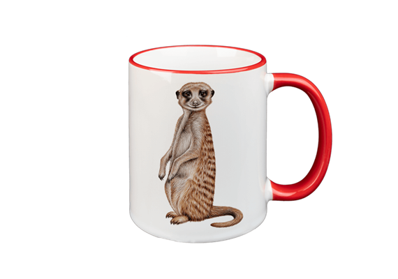 Tasse Erdmännchen, rot, 330ml