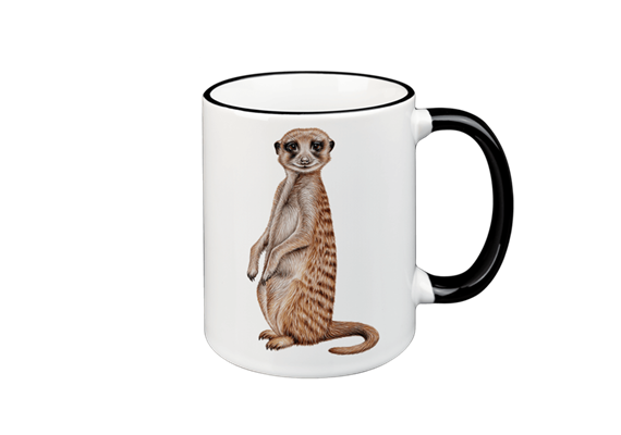 Tasse Erdmännchen, schwarz, 330ml