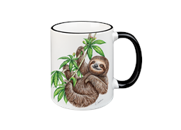 Tasse Faultier, schwarz, 330ml