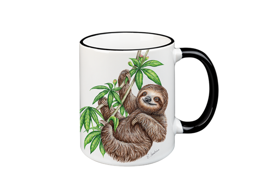 Tasse Faultier, schwarz, 330ml