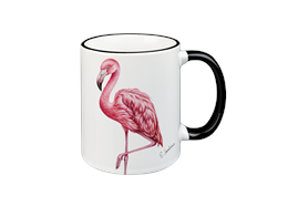 Tasse Flamingo, schwarz, 330ml