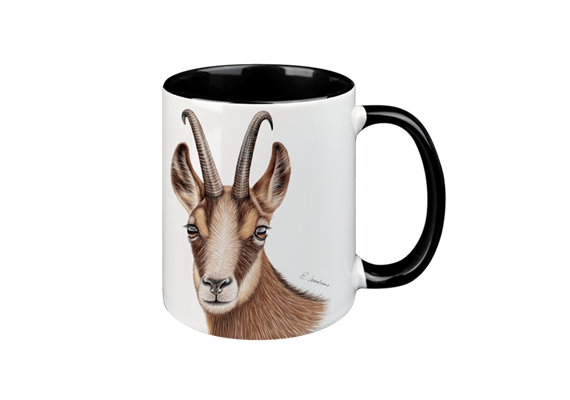 Tasse Gams, schwarz innen, 330ml