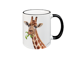 Tasse Giraffe, schwarz, 330ml
