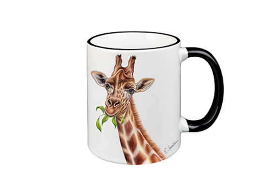 Tasse Giraffe, schwarz, 330ml