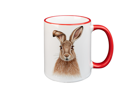 Tasse Hase, rot, 330ml