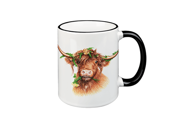 Tasse Hochlandrind, schwarz, 330ml